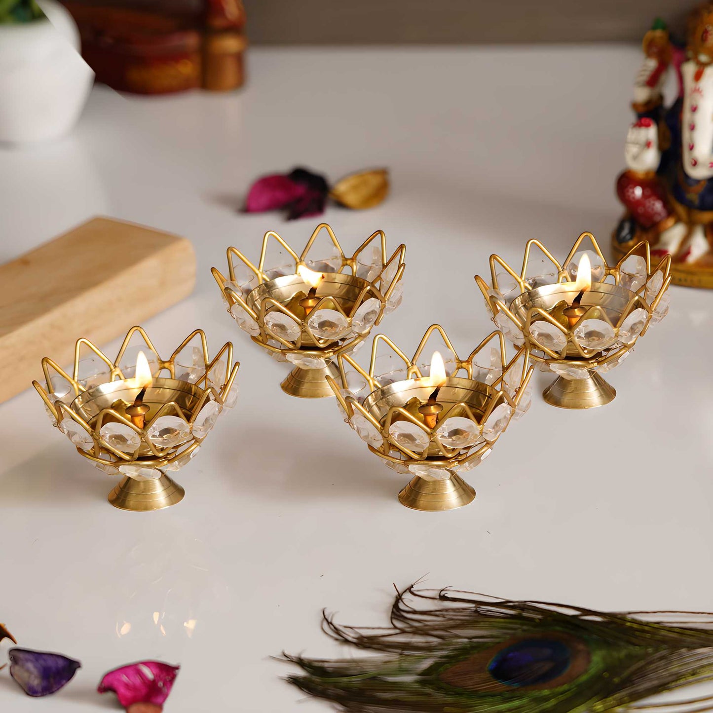 GlowLotus™ Tea Light Holders Set of 4