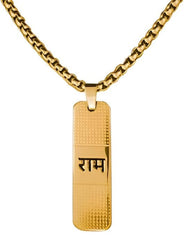 2 Side Unisex Rectangle Flat Bar Shape Stainless Steel Hindu God Lord