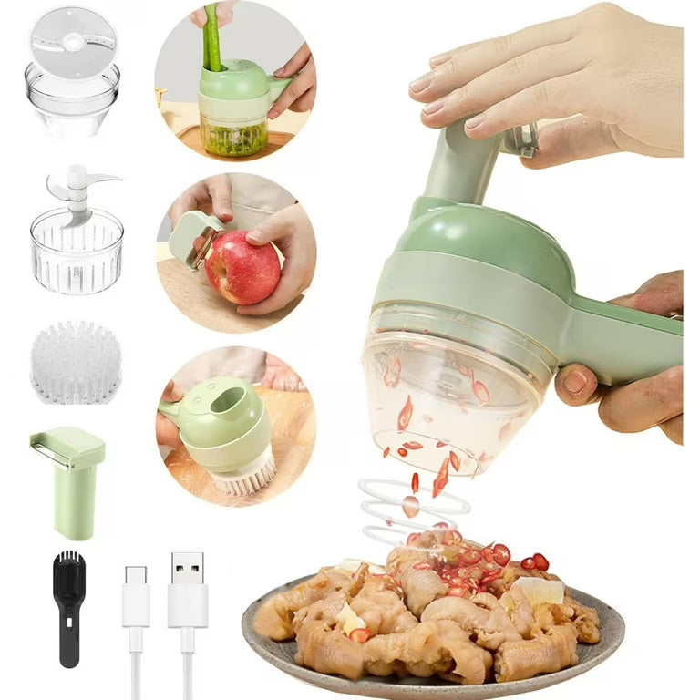 MultiChop™ 4 in 1 Portable Electric Vegetable Cutter Set