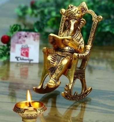 ShreeGyaan™ Golden Statue Reading Ramayan Showpiece