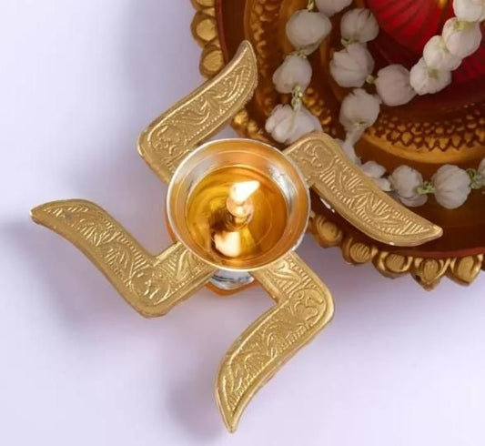 DivyaGlow™ Swastik Diya