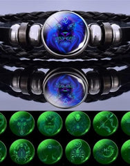 Multilayer Constellation Zodiac Leather Bracelet Vintage Black Leather Bracelet